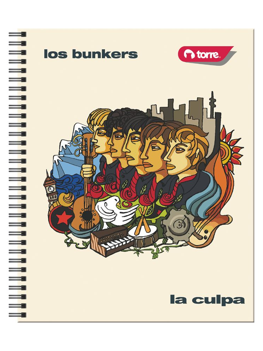 Cuaderno Universitario Clásico Los Bunkers 7mm 100hjs. 9