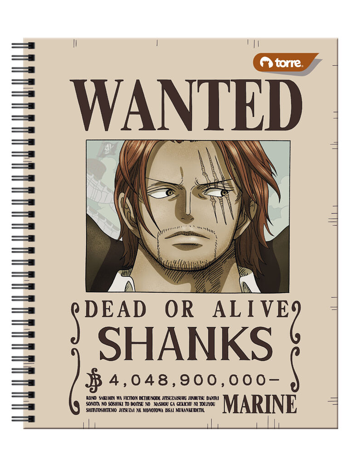 Cuaderno Universitario Torre Clásico One Piece 7mm 100 hojas 1