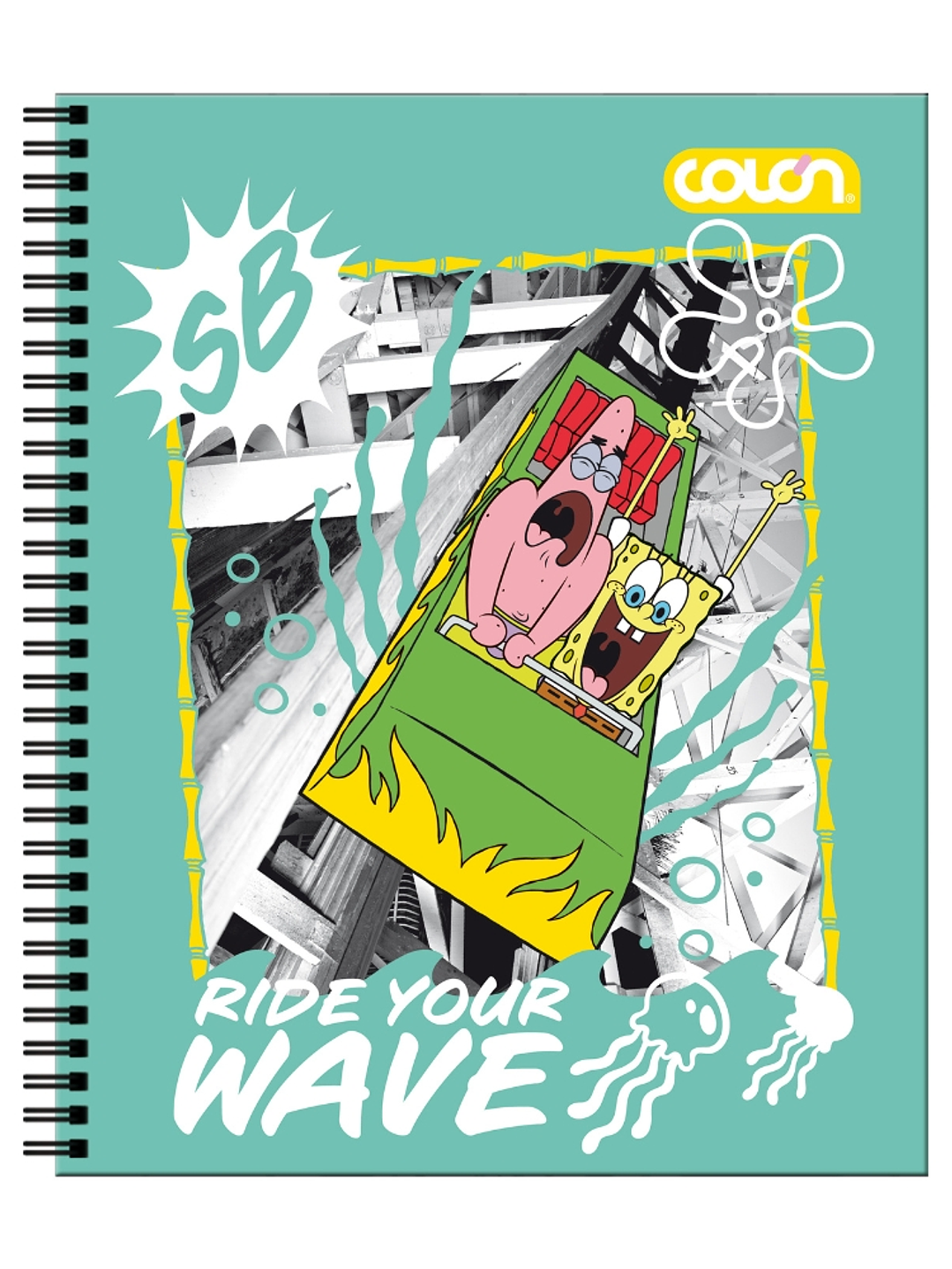 Cuaderno  Universitario Colon Bob Esponja 7mm 100 hojas 7