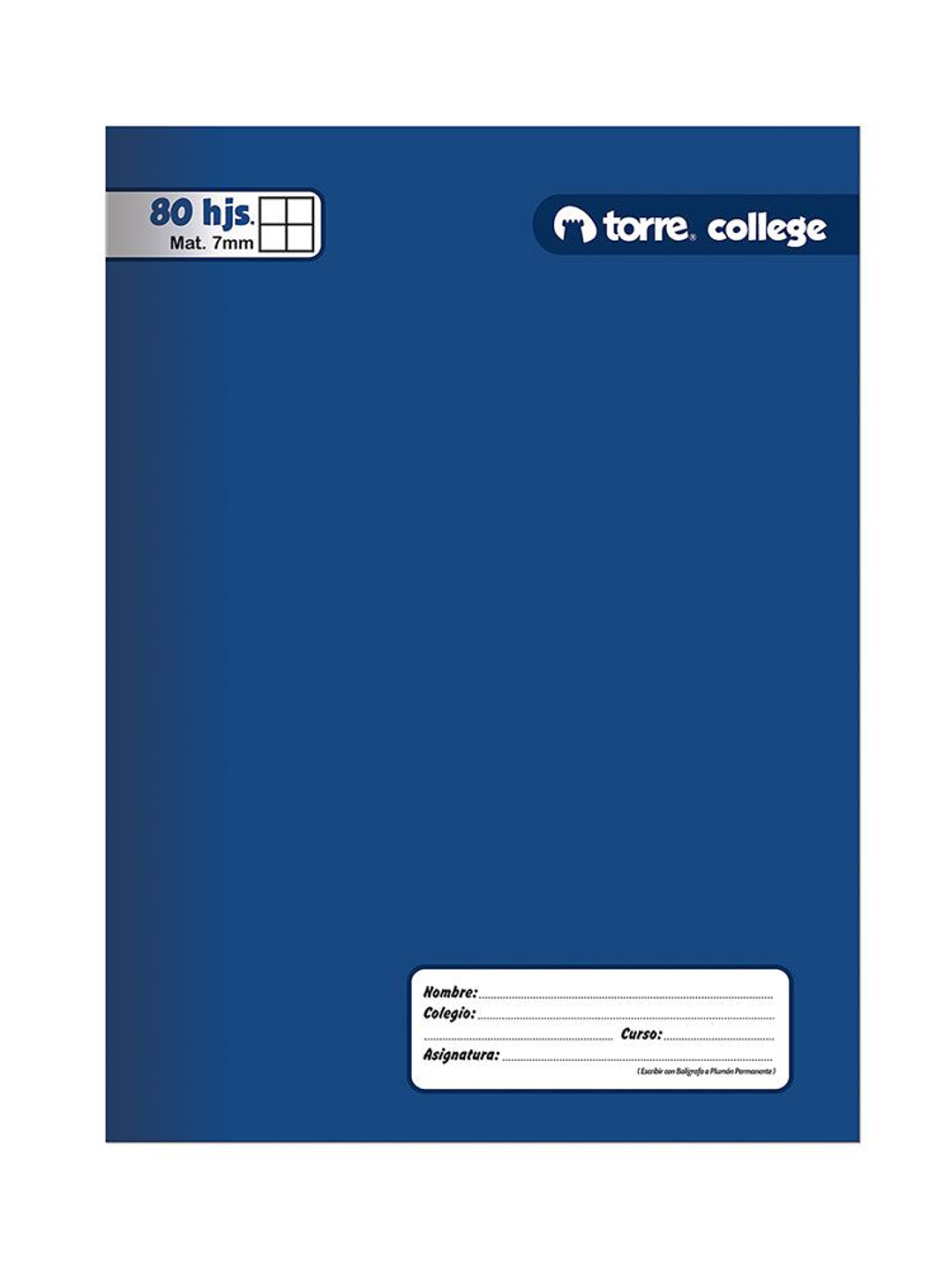 Cuaderno Torre College Liso 7mm 80 hojas 4