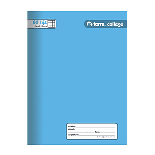 Cuaderno Torre College Liso 5mm 80 hojas