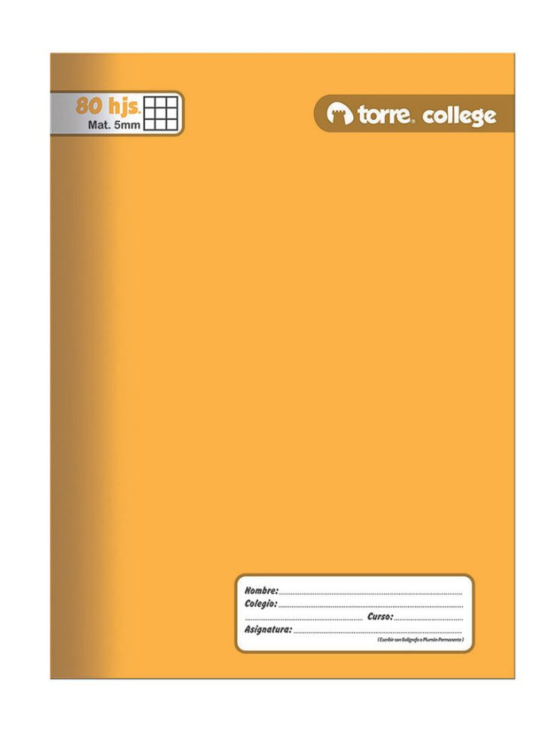 Cuaderno Torre College Liso 5mm 80 hojas 6