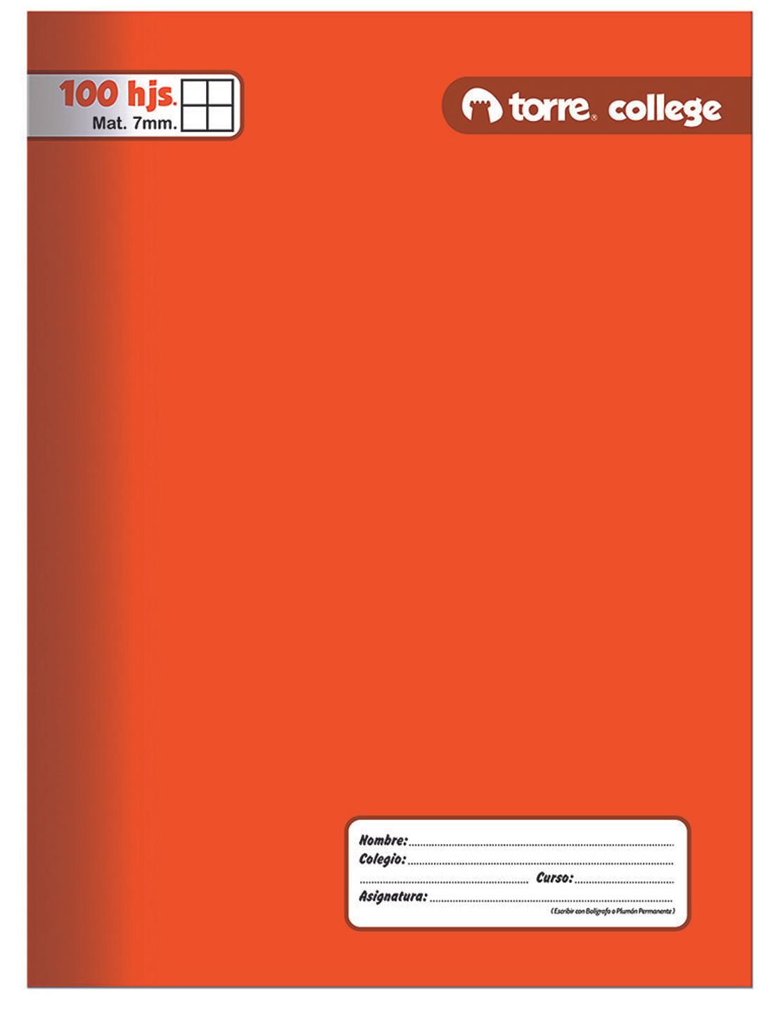 Cuaderno Torre College Liso 7mm 100 hojas 2