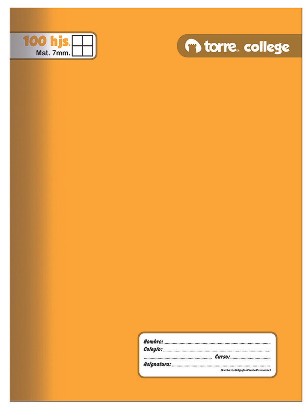 Cuaderno Torre College Liso 7mm 100 hojas 3