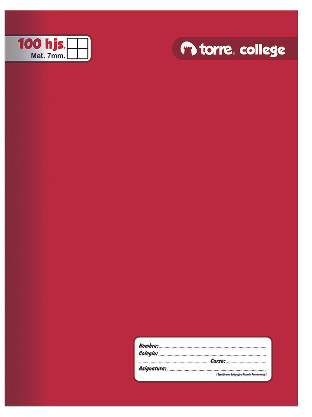 Cuaderno Torre College Liso 7mm 100 hojas 6