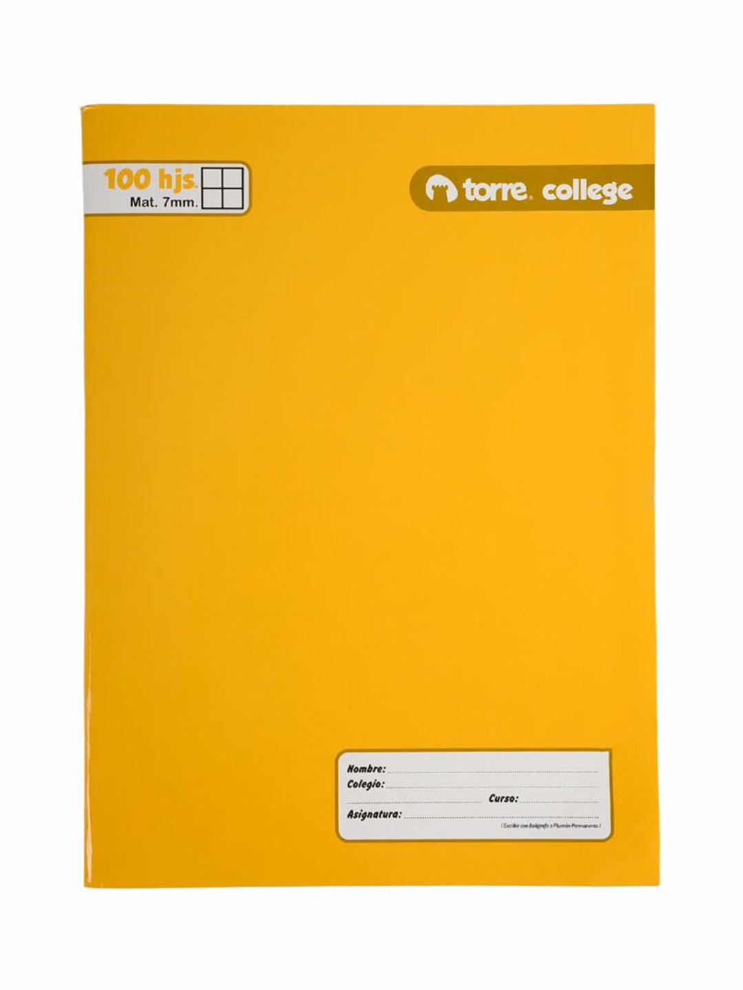 Cuaderno Torre College Liso 7mm 100 hojas 7