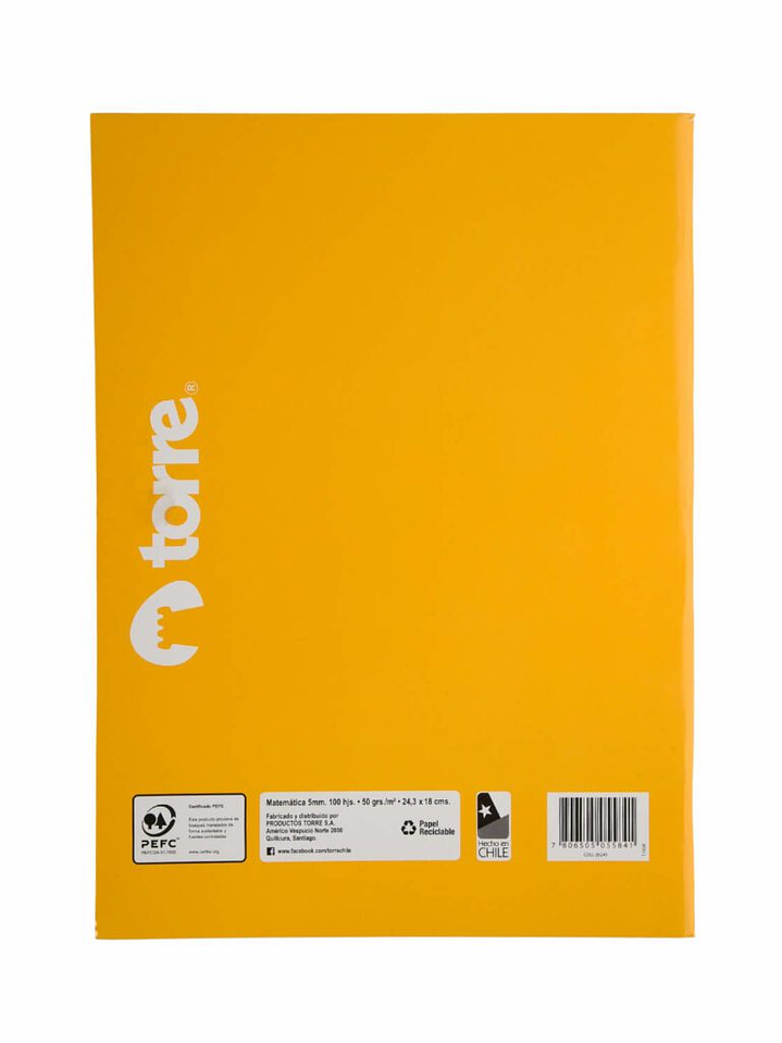 Cuaderno Torre College Liso 5mm 100 hojas 2