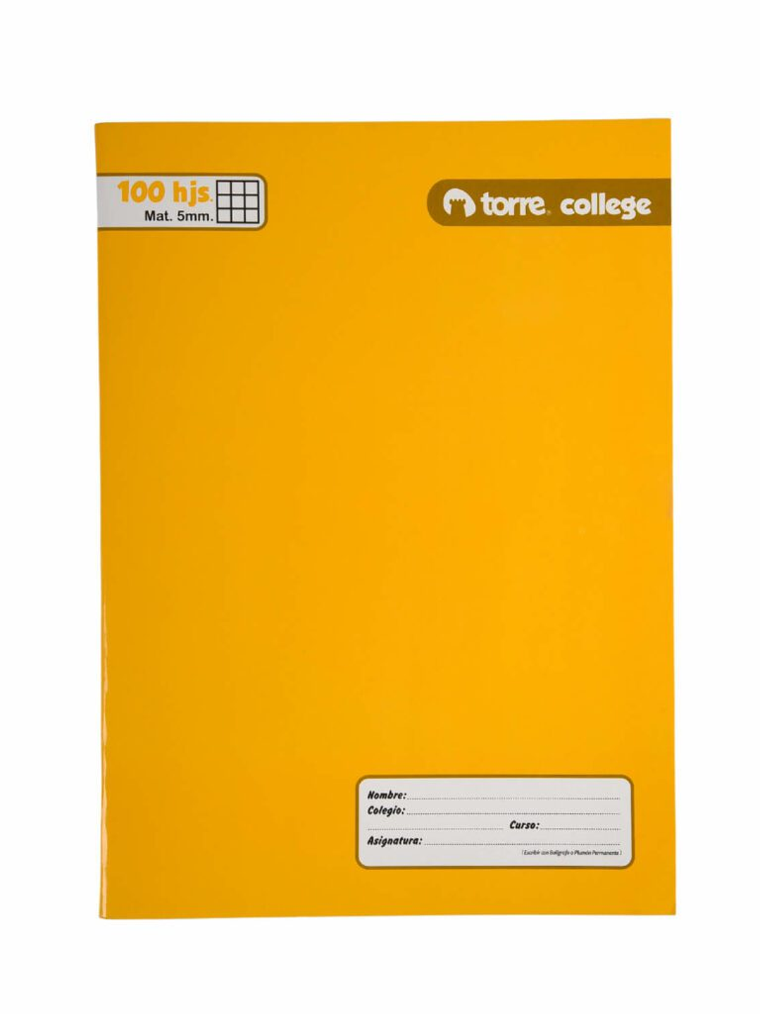 Cuaderno Torre College Liso 5mm 100 hojas 5