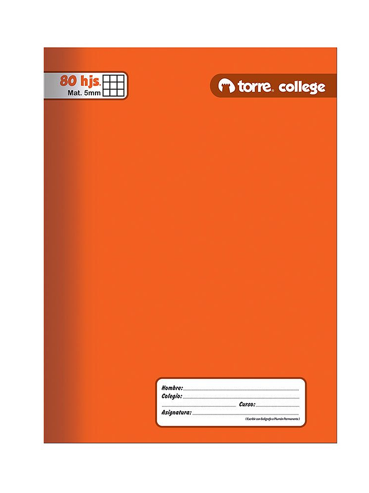 Cuaderno Torre College Liso 5mm 100 hojas 7
