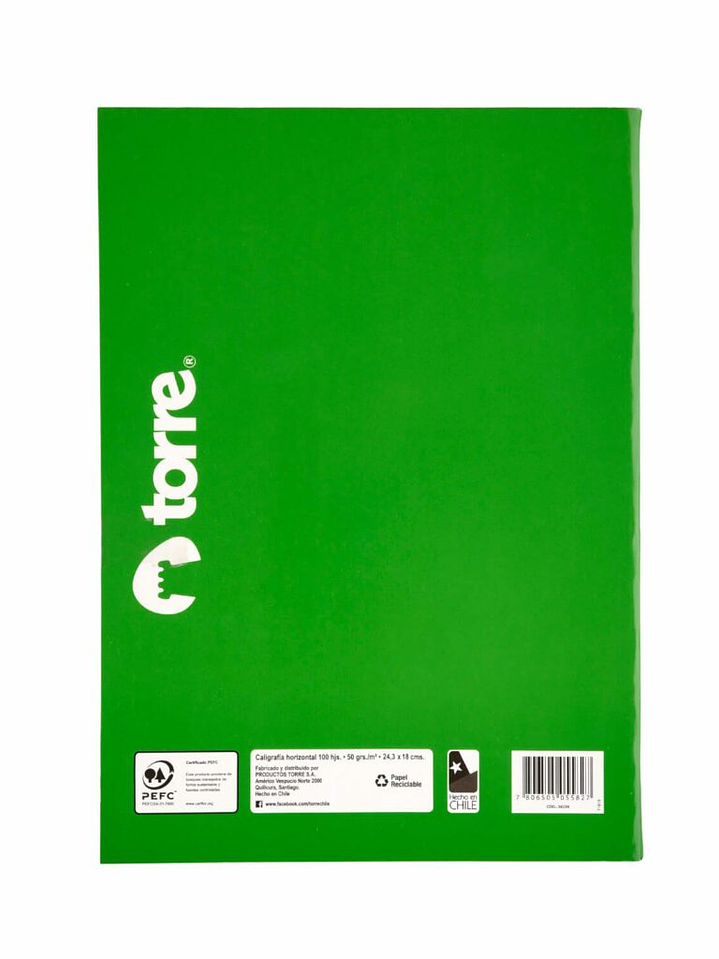 Cuaderno Torre College Liso Caligrafía horizontal 100 hojas 2