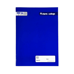 Cuaderno Torre College liso Caligrafia Vertical 100 hojas