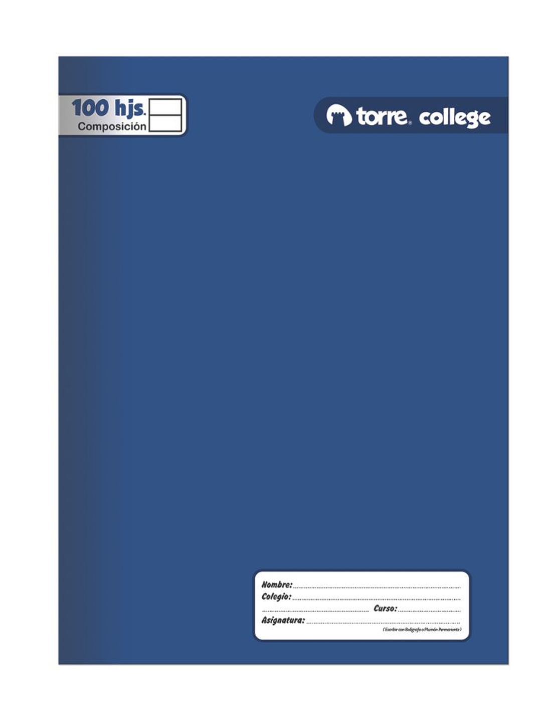 Cuaderno Torre College liso Composición 100 hojas 1