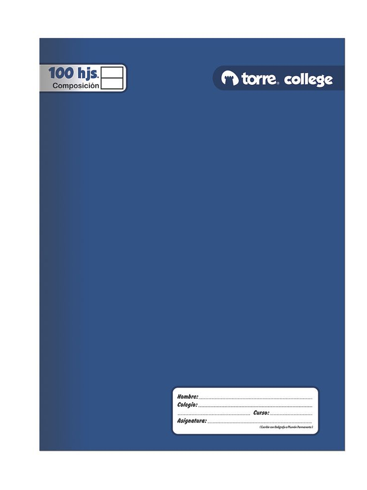 Cuaderno Torre College liso Composición 100 hojas 1