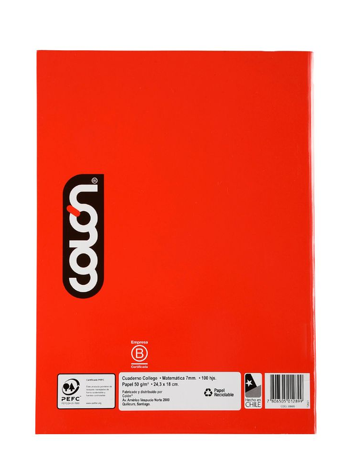 Cuaderno Colón College listo 7mm 100 hojas 8