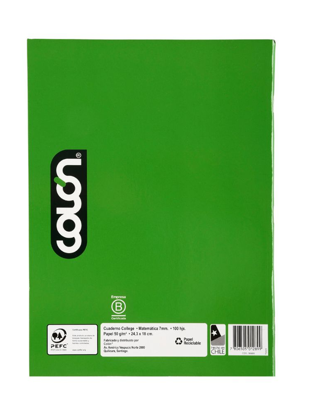 Cuaderno Colón College listo 7mm 100 hojas 10