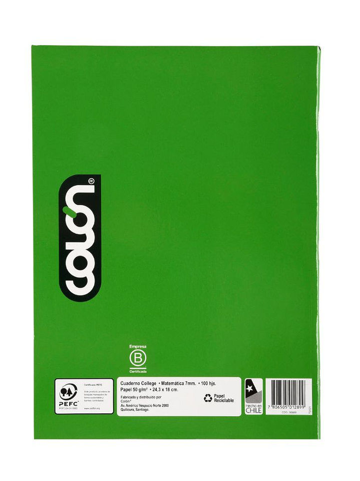 Cuaderno Colón College listo 7mm 100 hojas 10