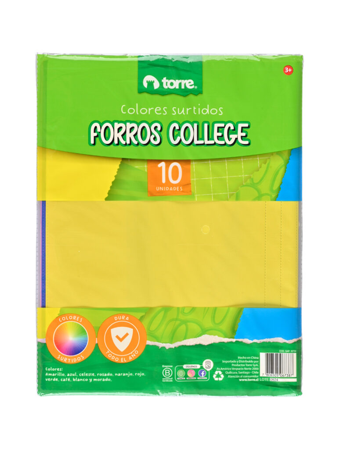 Pack Torre Forros College 10 Colores 2