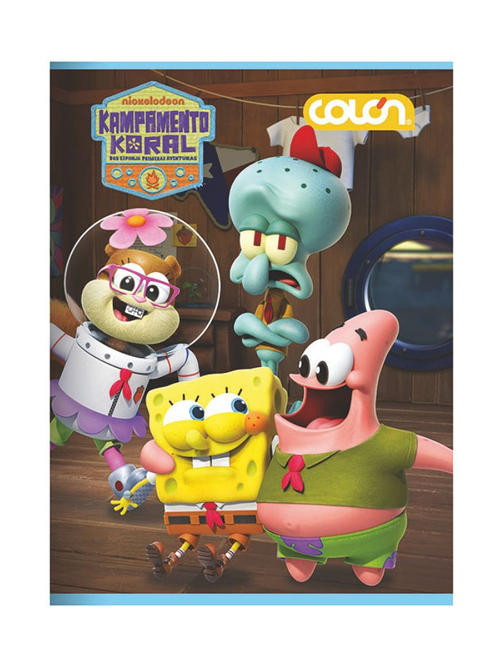 Cuaderno Colón College Bob Esponja 7mm 80 Hojas. 1