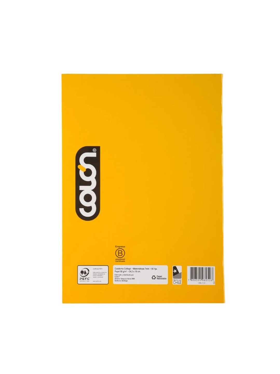 Cuaderno Colon College liso Matematicas 7mm 80 hojas 5