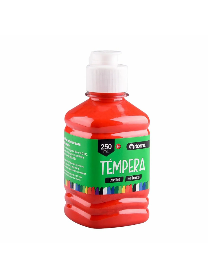 Témpera 250 ml color Rojo Torre 2