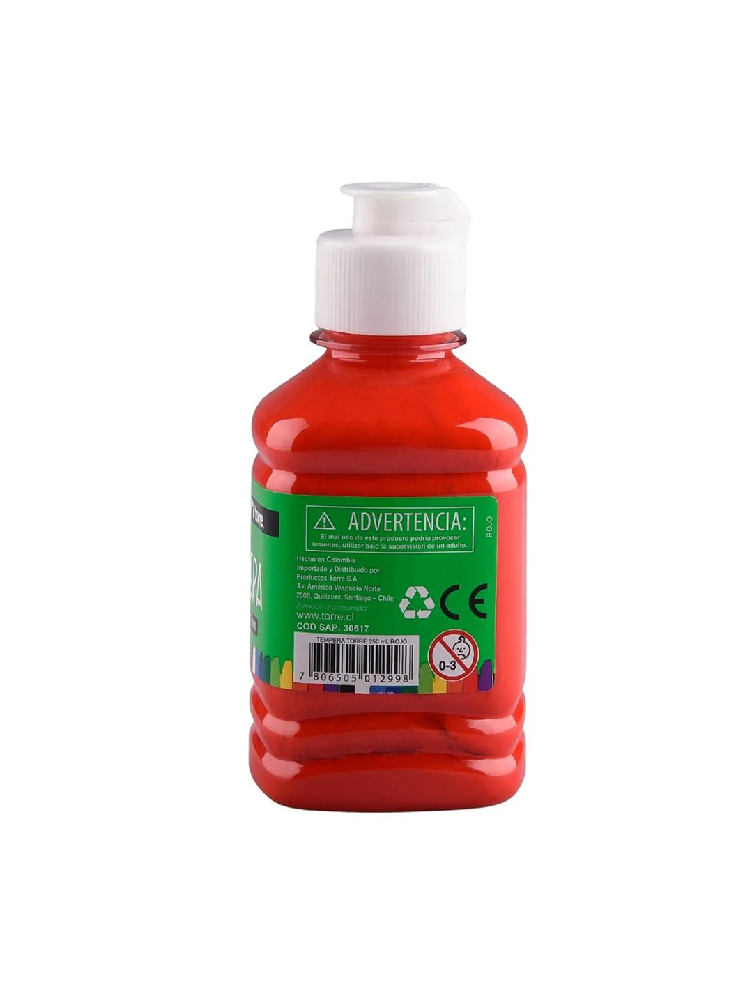 Témpera 250 ml color Rojo Torre 3