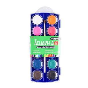 Set Acuarela 12 colores incluye pincel Torre