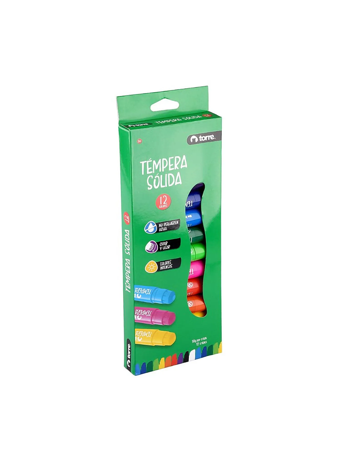 Témpera Sólida 12 colores Torre 1