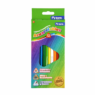 Lápices Acuareables Triangular 12 colores Torre