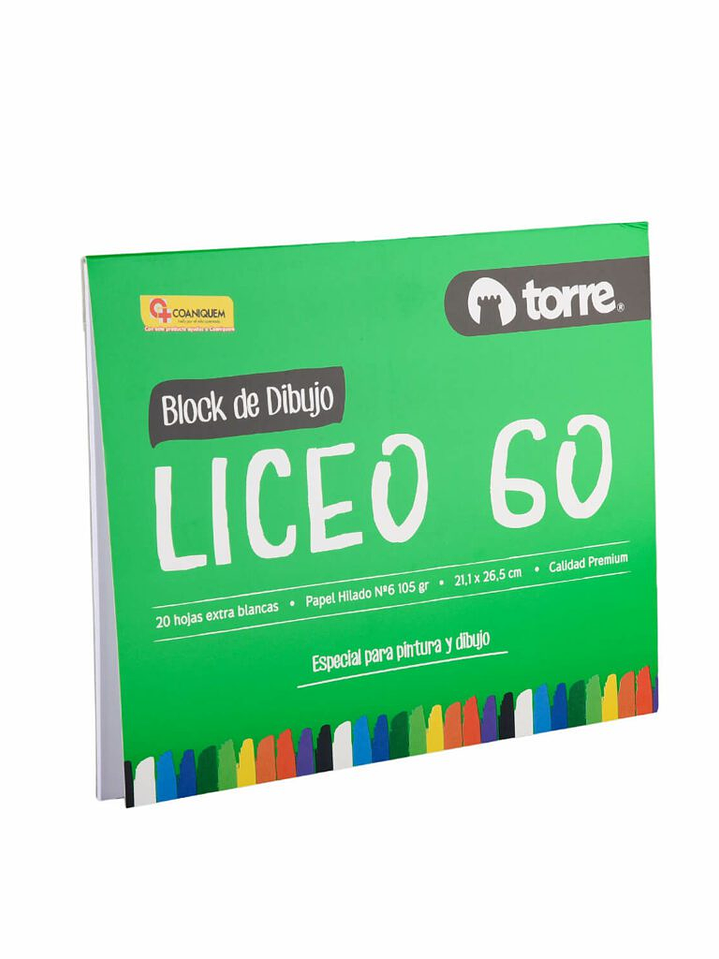 Block de Dibujo Liceo 60 20 hojas 21,1 x 26,5 cm Torre 2