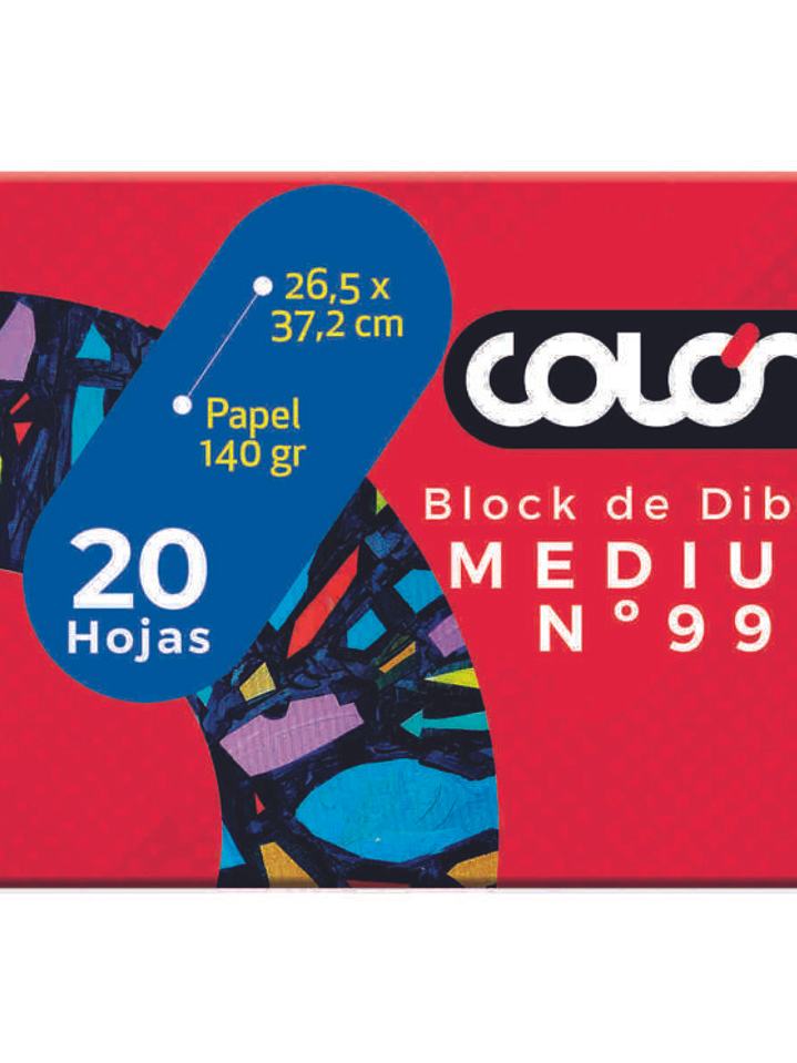 Block de Dibujo Medium N°99 1/8 20 hojas 26,5 x 37,2 cm Colón 1