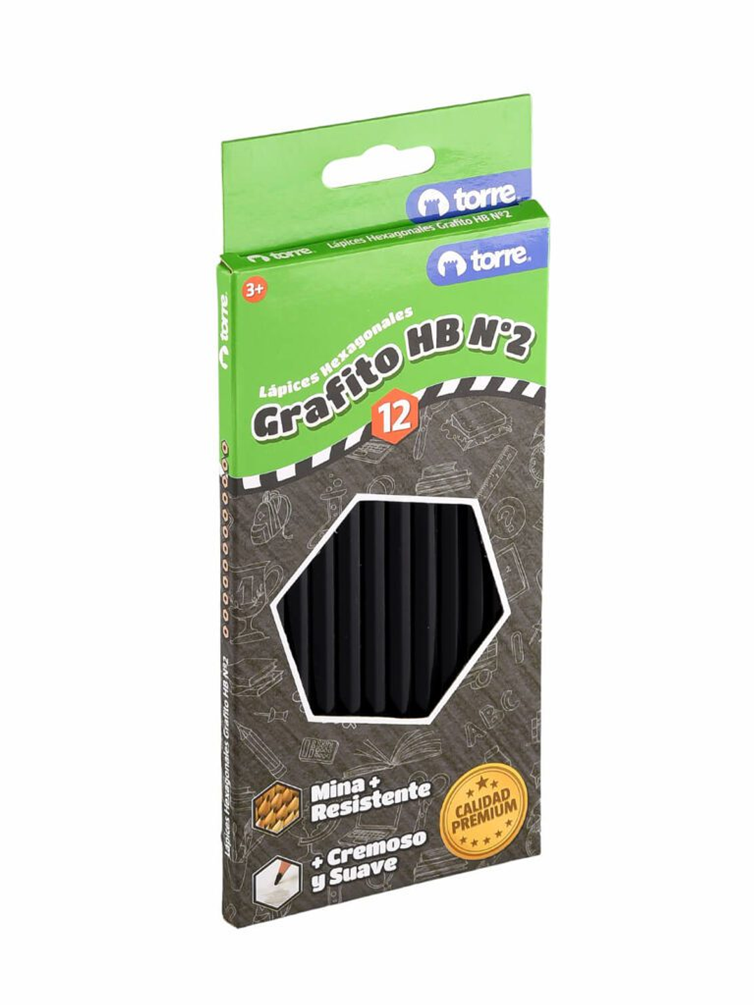Lápices Grafito Hexagonales 12 Unidades Torre Imagia 4