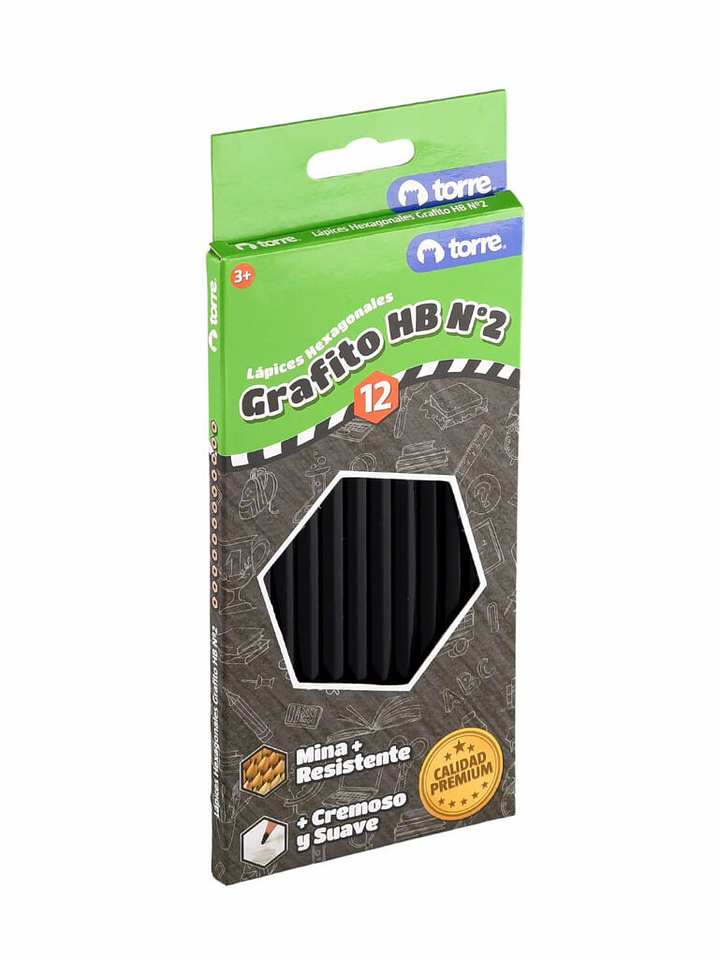 Lápices Grafito Hexagonales 12 Unidades Torre Imagia 4