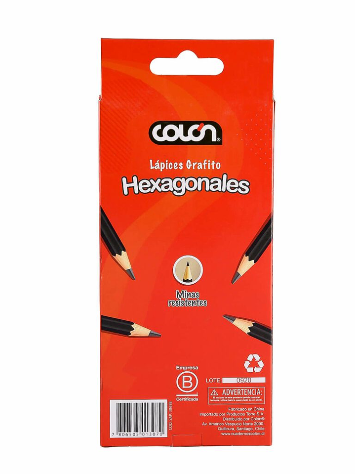 Lápices Grafito Hexagonales 12 Unidades Colón 5