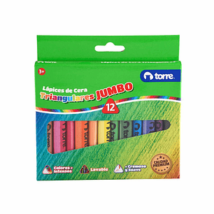 Lapices Crayones de Cera Triangulares 12 colores Imagia Torre