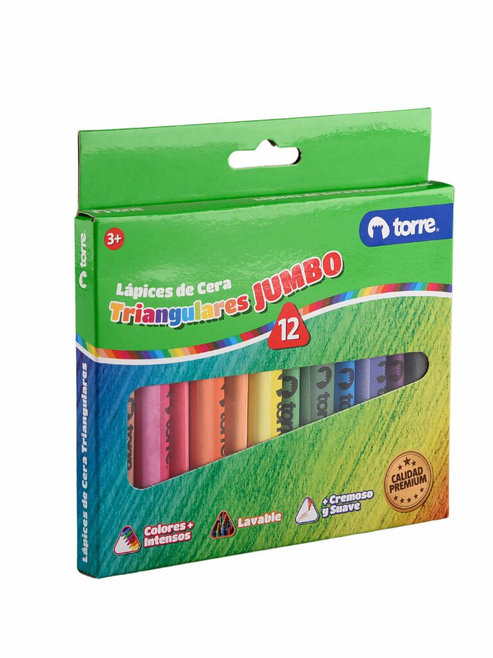 Lapices Crayones de Cera Triangulares 12 colores Imagia Torre 5