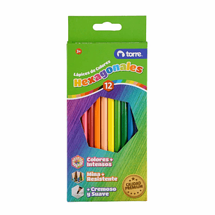 Lápices de 12 Colores Hexagonales Imagia Torre
