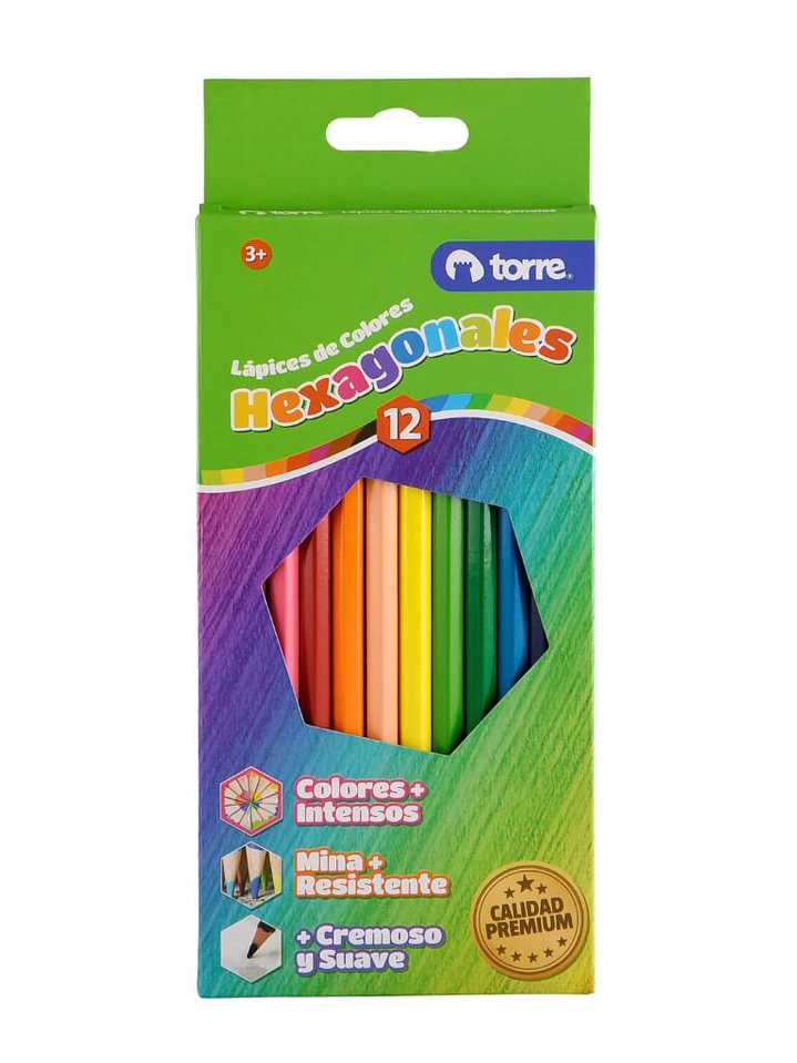 Lápices de 12 Colores Hexagonales Imagia Torre 1