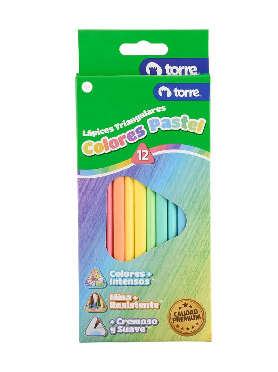 Lápices de 12 Colores Pastel Triangulares Imagia Torre 1