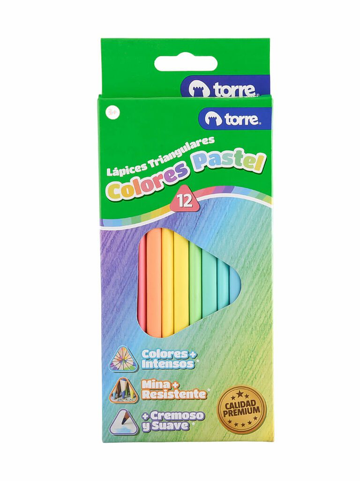 Lápices de 12 Colores Pastel Triangulares Imagia Torre 1