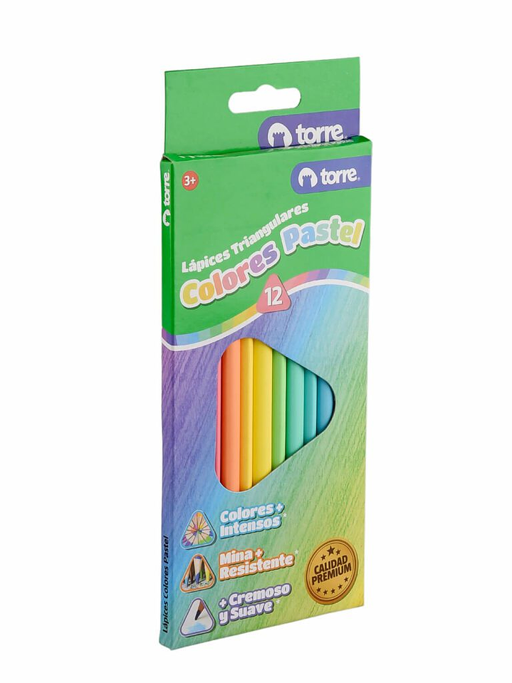 Lápices de 12 Colores Pastel Triangulares Imagia Torre 3