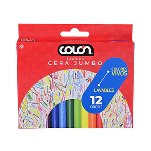 Lápices Crayones de Cera Jumbo 12 colores Colon