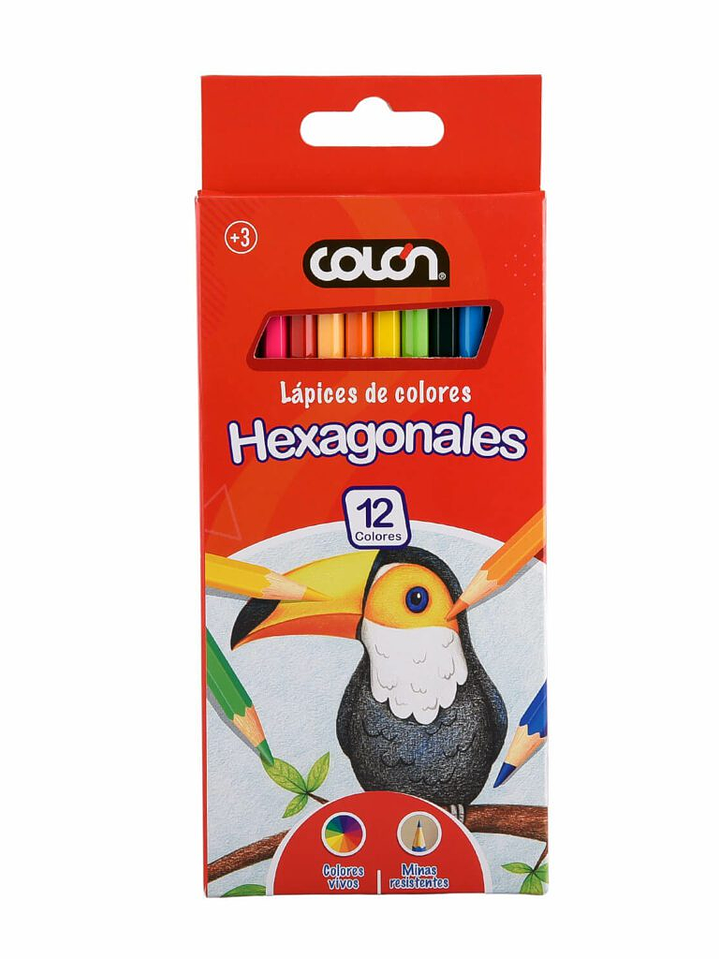 Lápices de 12 Colores Hexagonales Colón 1