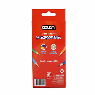 Lápices de 12 Colores Hexagonales Colón