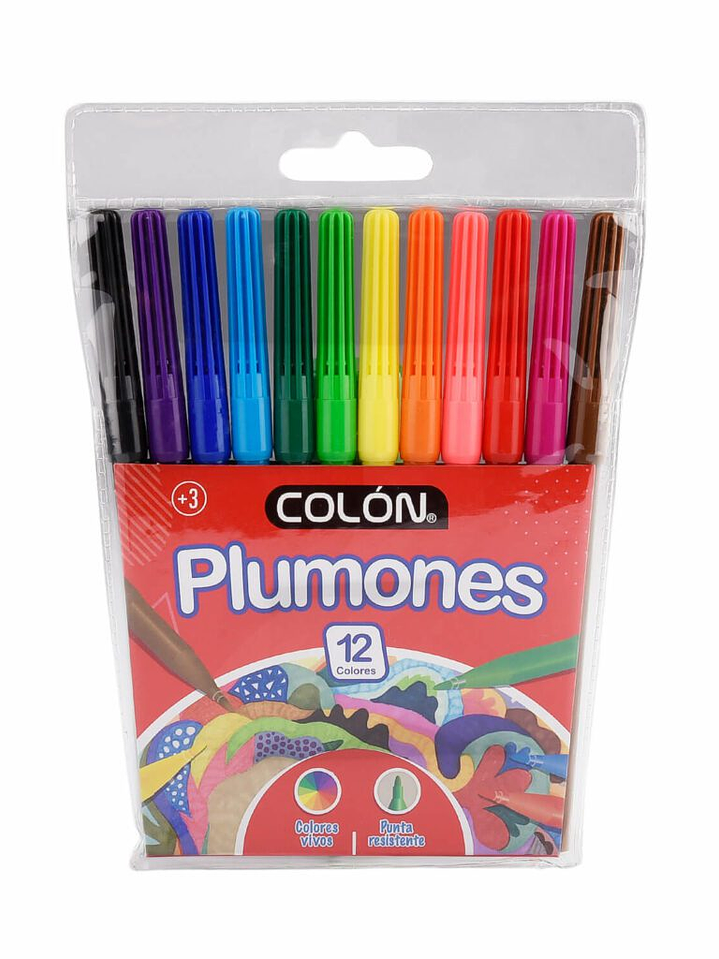Plumones Dibujo 12 colores Colón 1