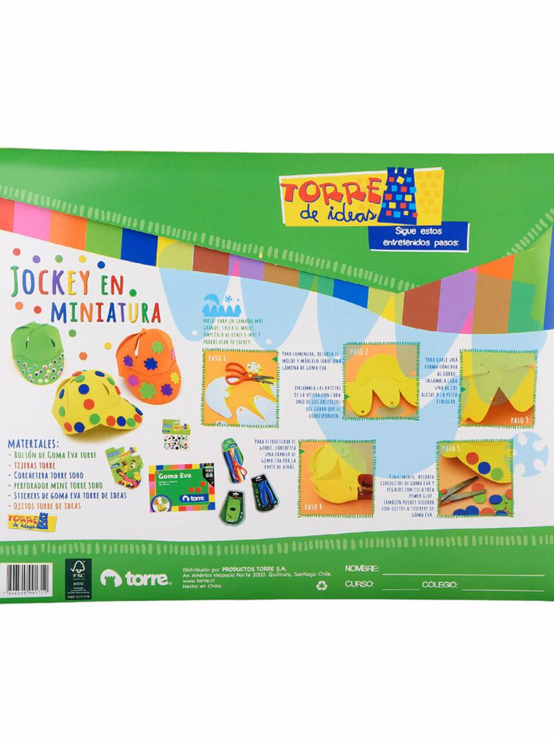 Bolsón - Carpeta Goma Eva 6 pliegos 6 colores 20 x 30 cm Torre 4