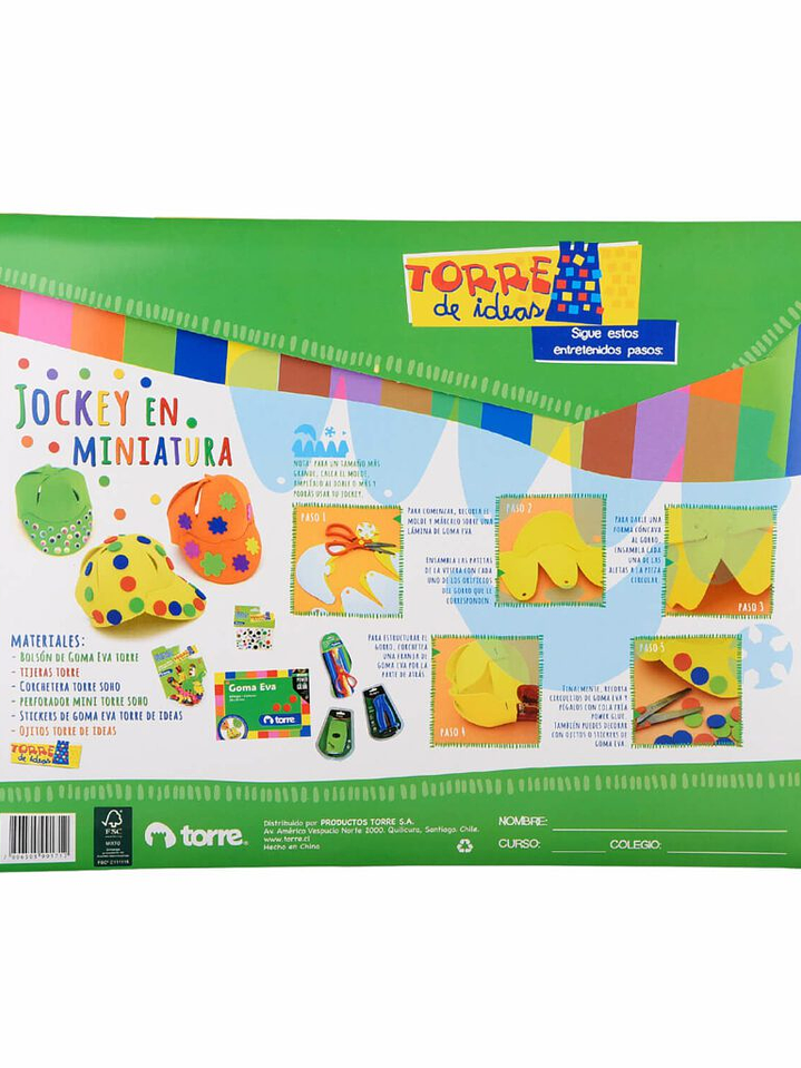 Bolsón - Carpeta Goma Eva 6 pliegos 6 colores 20 x 30 cm Torre 4