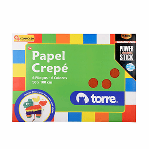 Bolsón - Carpeta Papel Crepe 6 pliegos 6 colores 50 x 100 cm Imagia Torre