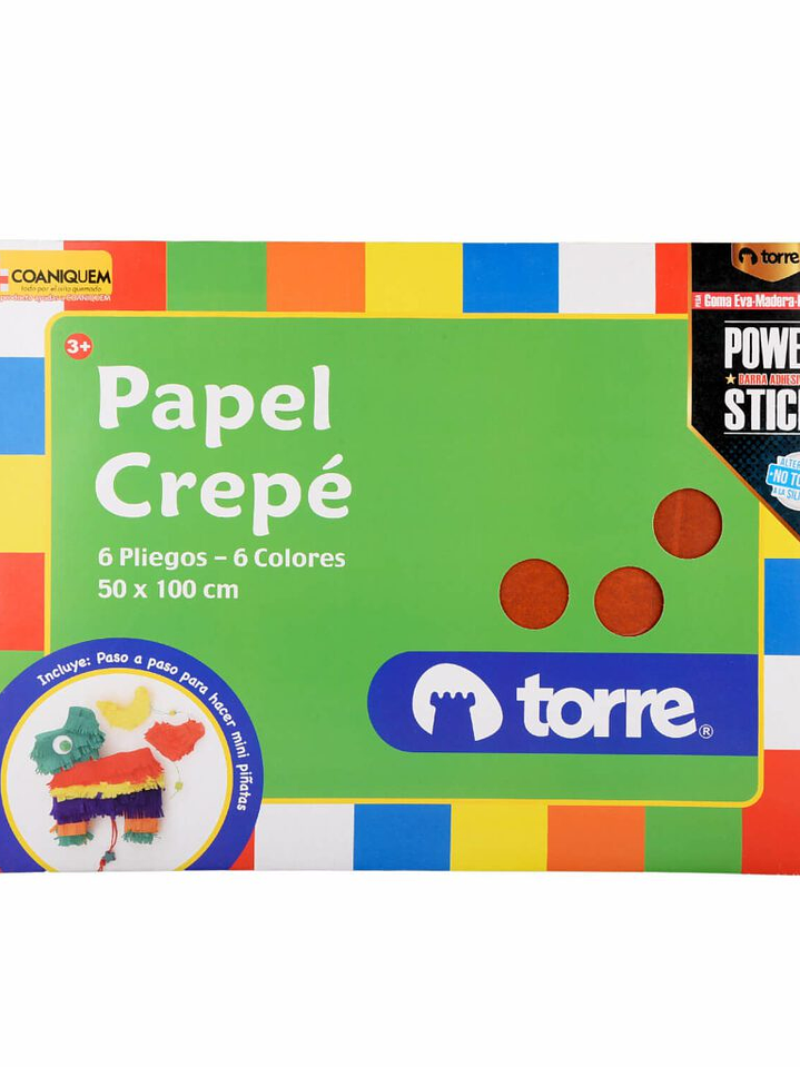 Bolsón - Carpeta Papel Crepe 6 pliegos 6 colores 50 x 100 cm Imagia Torre 1