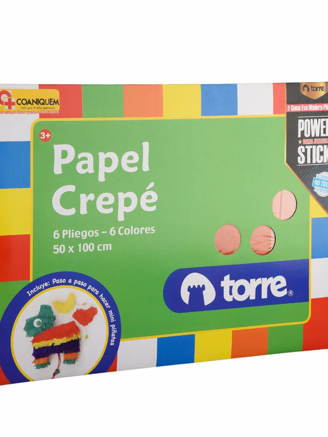 Bolsón - Carpeta Papel Crepe 6 pliegos 6 colores 50 x 100 cm Imagia Torre 2