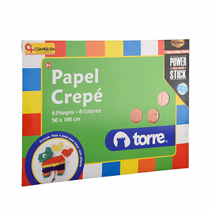 Bolsón - Carpeta Papel Crepe 6 pliegos 6 colores 50 x 100 cm Imagia Torre